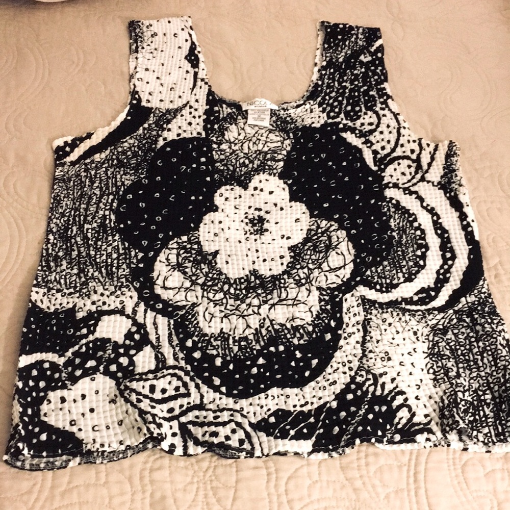 Women’s Black and White tank.